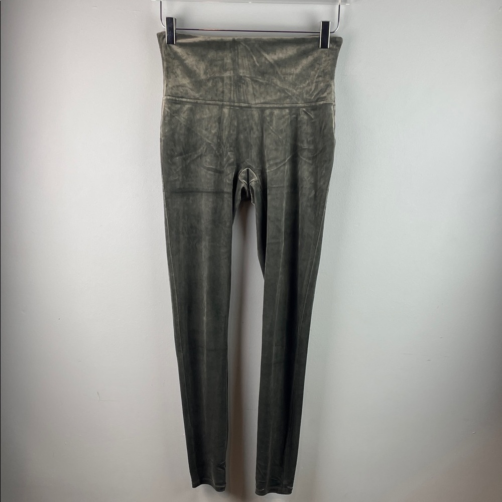 Spanx Velvet Olive High-Waisted Leggings Size L